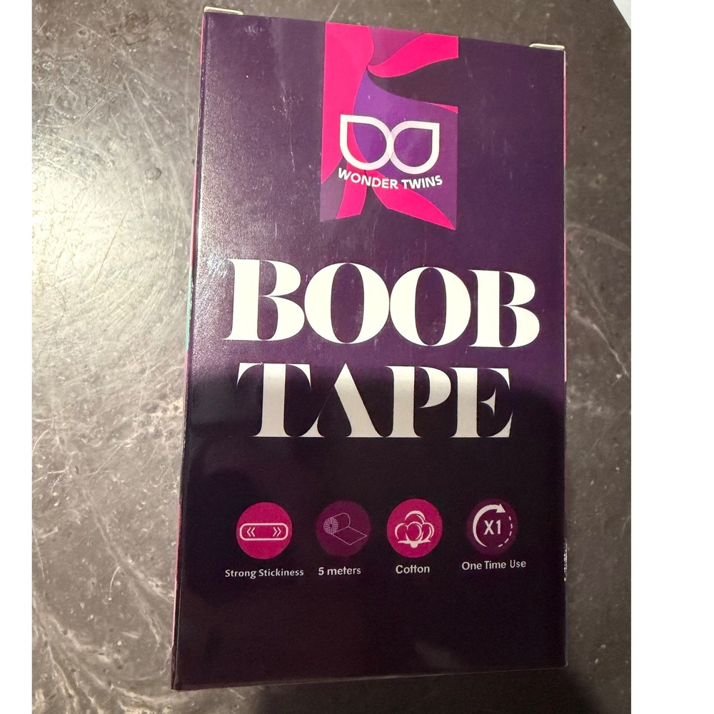 Wonder Twins Boob Tape Kit Tan 5M Roll Silicone Nipple Covers Scissors Pouch NEW - Picture 2 of 6